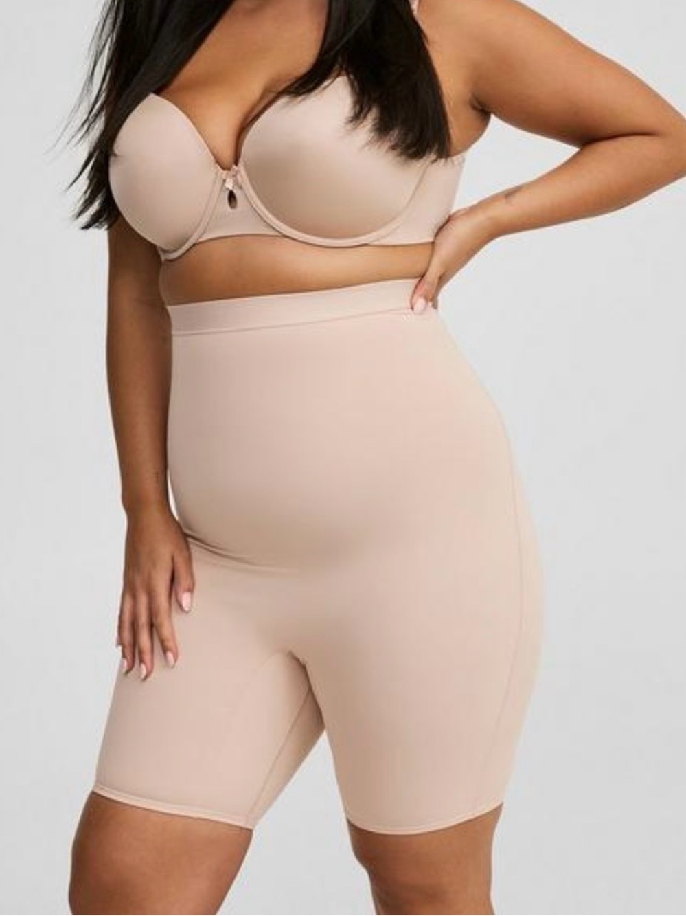 torrid Beige High-Waist Seamless Shaping Shorts